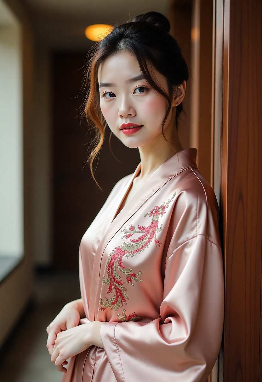 电影摄影机对准一扇房门